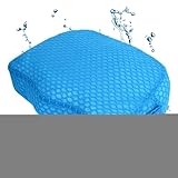 Cojín para bañera de hidromasaje 40 x 30,5 x 12,7 cm – Asiento de hidromasaje con base antideslizante Microdot – Cojín de secado rápido para interior o exterior, con 2 esponjas de tortuga, azul/gris