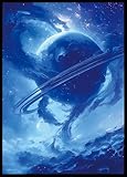 MTG Card Sleeves - Island - Planet Basic Lands Series - Ultra Clear Front & Matte Finish Back, 100 Count Standard Size Matte Art Sleeve for Magic The Gathering