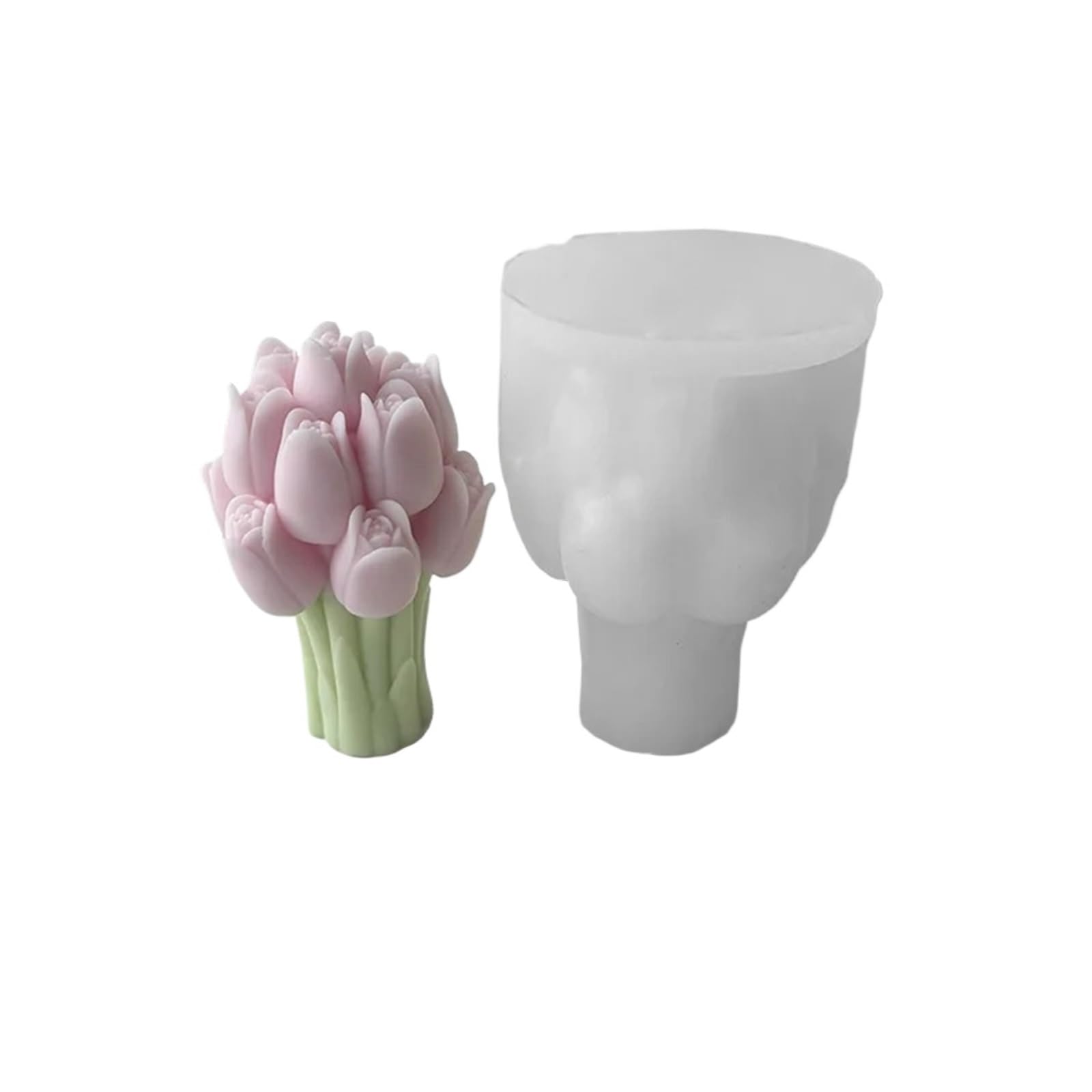 Molde Velas Perfumadas Moldes de silicona for velas con ramo de lavanda 3D, hecho a mano, flor de tulipán, jabón de resina, molde de escayola, herramienta de fabricación for manualidades, hogar, 1 Uds