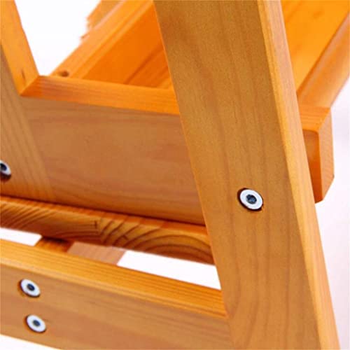Taburete de madera maciza tipo escalera de dos peldaños para el hogar 5