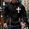 Zip Hoodies For Men Uk Full Zip Military Jacket Hoodies Fashion Print Long Sleeve Tracksuit Tops Oversized Outdoor Workout Gym Sportwear Autumn Winter Sweatshirt (Black, XXXXL) #1