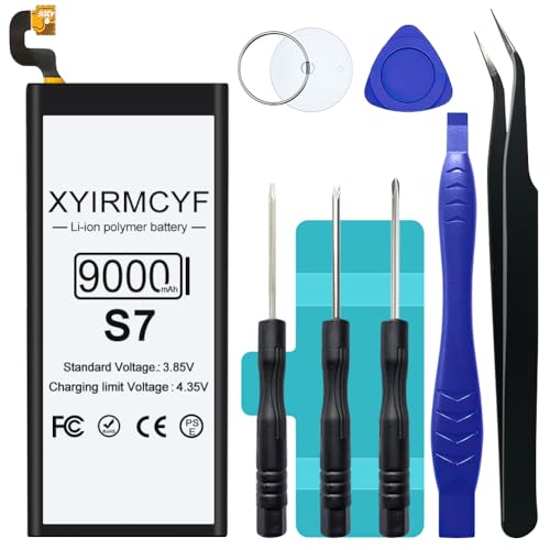 XYIRMCYF Galaxy S7 Battery (New Upgrade), 9000mAh High Capacity Battery for Galaxy S7 SM-G930 G930A/T/P/V EB-BG930ABE with Repair Kits