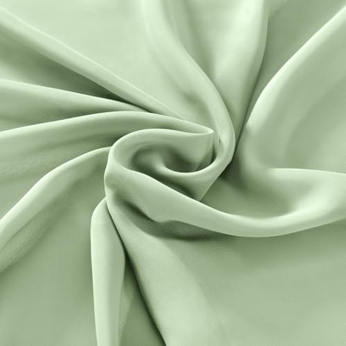 Image of MLMC Sage Green Chiffon Fabric by The Yard Pre-Cut Sheer Chiffon Arch Fabric 3 Yards Airy Continuous Draping Panels 60 inch Wide for Wedding Backdrop Craft Ceiling Decor
