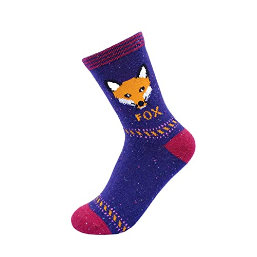 Image of JOYCA & CO. 3-5 Pairs Womens Multicolor Fashion Warm Wool Cotton Thick Winter Crew Socks