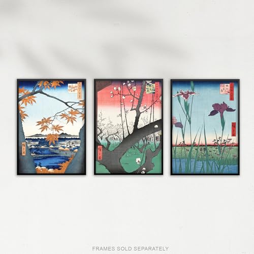 Utagawa Hiroshige Nature triptyque mural pour déco asiatique - 6