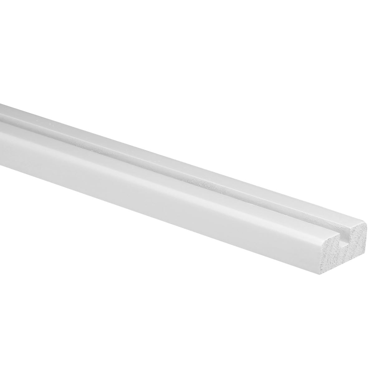 MD Iron Baserail for Square Iron Spindles – Modern Grooved Stair Base Rail – Oak, Pine or White Primed Hardwood – 60x28mm – Multiple Length Options (White Primed Hardwood, 3600mm)