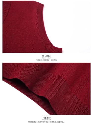 Men's Thickened Wool Vest Winter Sleeveless Sweater Solid Color Business Casual Warm Sweater Vest3