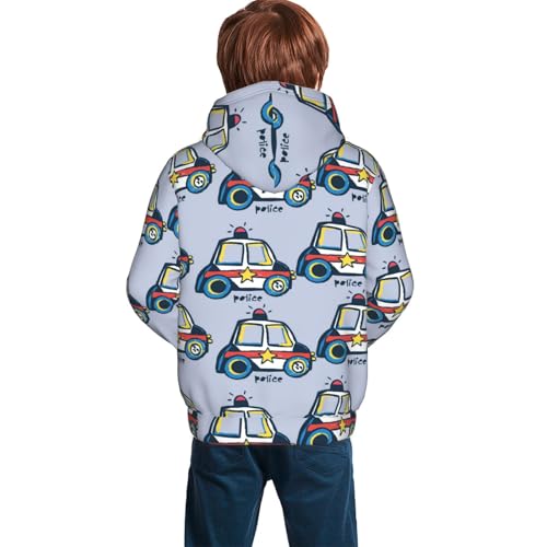 Police Car Kid Hoodies Boys Sweatshirts Girls Pullover with Pocket4