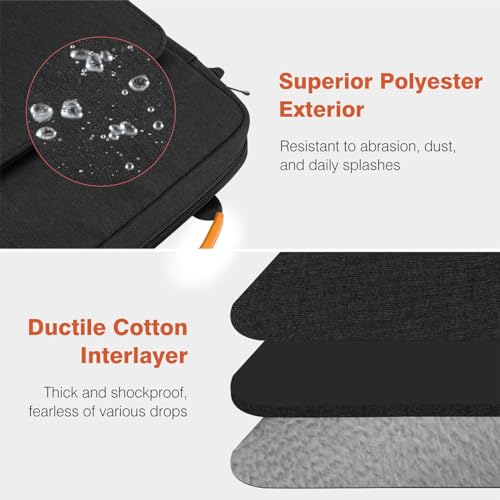 Image of Dadanism 13 Inch Tablet Sleeve Shoulder Bag with Handle for iPad Pro 13 inch M4 2024, iPad Air 13 inch, iPad Pro 12.9 inch, Galaxy Tab S10+ Plus /S9 FE+ /S9+ Plus 12.4 inch, Remarkable Paper Pro 11.8 inch, Black Gray