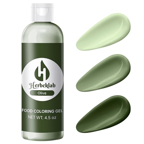 Image of Olive Gel Food Coloring - 4.5 oz Professional Grade Concentrated Food Dye, Gel Based Coloring for Icing, Baking, Cake Decorating & Cookies