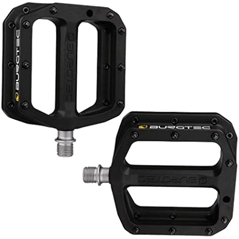 Burgtec MK4 Composite Flat MTB Pedals - Black / Lightweight Nylon Fibreglass Mountain Biking Bike Trail Off Road Pin Dirt Jump Enduro Cycling Cycle Downhill Sticky Grip Riding Ride Platform Part 9/16 Cover