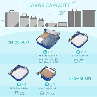 Compression Packing Cubes, Gonex Extensible Storage Mesh Bags Organizers