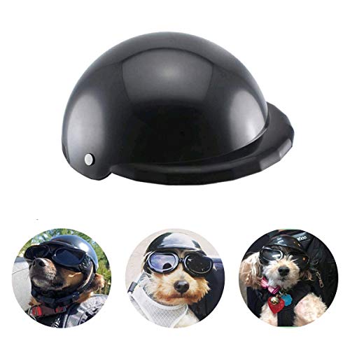 Enjoying Pet Helmet - Motorcycle Dog Helmet Bike Cat Hat Riding Doggie Cap Black, Small