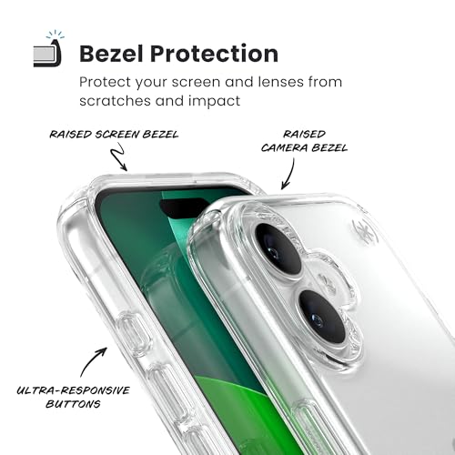 Image of Speck Presidio Perfect Clear for iPhone 17 Case, Slim Protective Case, Clear /Clear /Silver