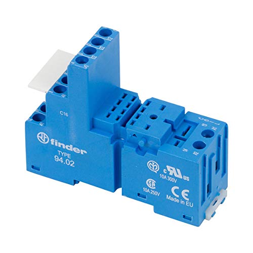 Finder 94.02-10PK, DIN -Rail/Panel mount screw terminal (Box Clamp) socket