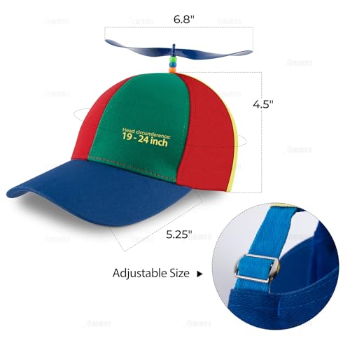 AUEAR, Detachable Adult Propeller Hat Baseball Cap Rainbow Top Hat Brightly Rainbow2