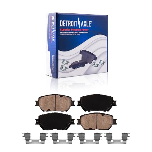 Image of Detroit Axle - Front Brake Pads for 2002-2006 Toyota Camry 2009-2015 Lexus IS250, 2006 GS300 Ceramic Brake Pads w /Hardware Replacement