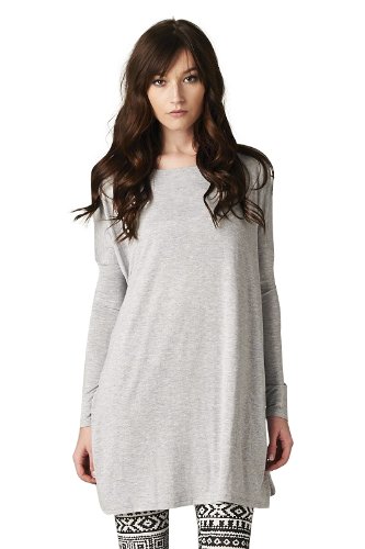 Oversized Women's Tunic Top Shirt or Dress Gray Size: Small - Medium