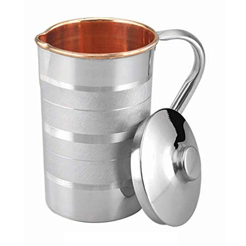 Copper-Master Handmade 15 Litre Copper Steel Water Jug With Stainless Steel Outer And Inside Pure Copper With Many Ayurvedic Health Benefits (1500ML) For Rs. 899 @ 78% off
