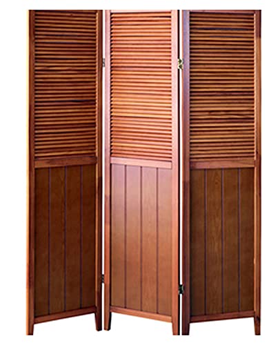 完成品 北欧風でおしゃれ 天然木シンプルなパーテーション 3蓮 高さ160cm (ブラウン)