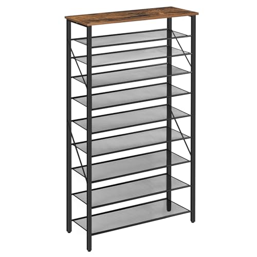 MAHANCRIS 10 Tier Shoe Rack Organizer for Closet, Holds 36-40 Pairs, Tall Metal Shoe Storage Shelf...