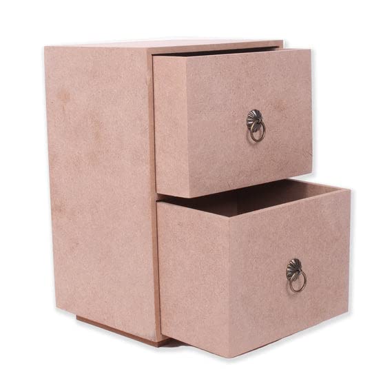 Little Birdie, MDF Chest of 2 Drawers | Wooden Storage Craft Box
