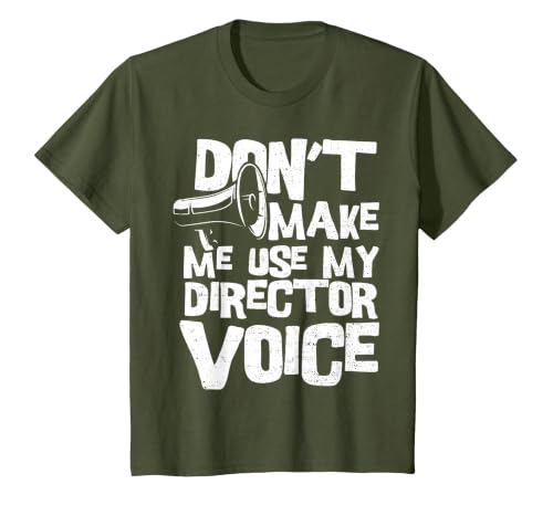 Director: Don't Make Me Use My Dire - Filmmaker T-Shirt, Youth, Olive Green, X-Small