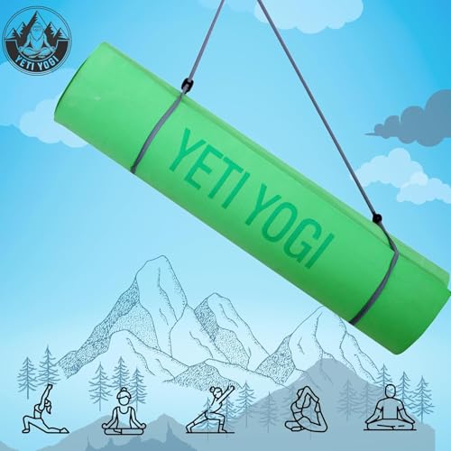 Image of EVA Yoga Mat Anti Slip Cushioned | Exercise Gym Pilates Workout Mat Durable | Unisex Home Fitness Training Green 4mm