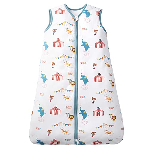 beeweed Baby Winter Sleeping Bag 2.5 Tog, 100% Cotton Toddler Sleep Sack with 2-Way Zipper, Unisex Babies' Sleeveless Wearable Blanket, 6-12 Months