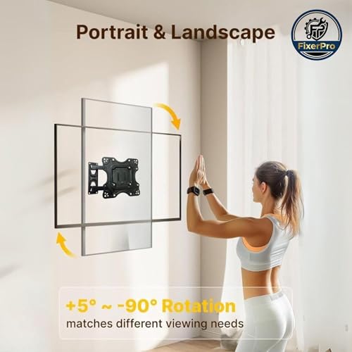 Image of SM1 Full Motion Movable TV Wall Mount Stand for 24 to 42 Inch LED /LCD /Smart TVs | Adjustable Arm 40mm-360mm | Heavy Duty Wall Bracket | Max Load 20 Kg | VESA Up to 200x200