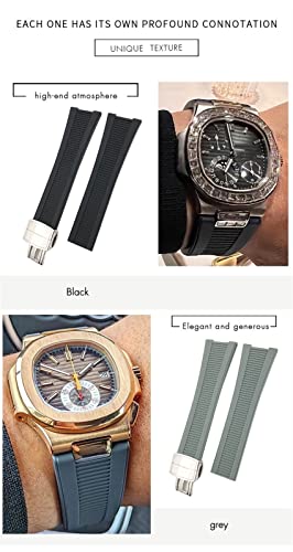 Bracelet de montre en caoutchouc silicone 25mm Patek Philippe Nautilus - 2