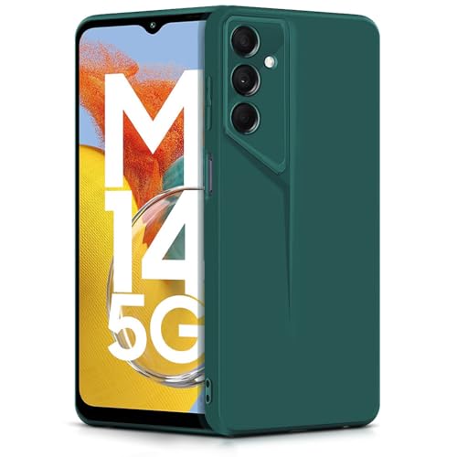 Image of WOW IMAGINE Slim Back Cover for Samsung Galaxy M14 5G | Blade Series Ultra Thin Case with Lightweight Design | Camera Protection | Soft Matte Silicone Flexible Mobile Case - Green
