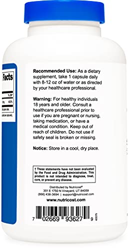 Nutricost Zinc Picolinate 50mg, 240 Vegetarian Capsules - Gluten Free and Non-GMO (240 Caps) - Image 6