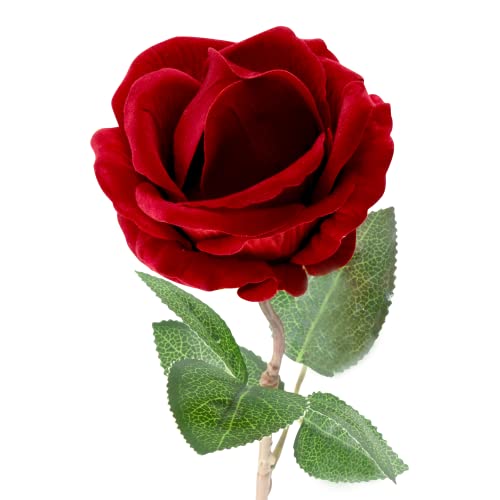 Noble Rose Ring Box - Flower Heart Engagement Ring Box For Proposal Ring, Ceremony, Wedding Or Special Occasions (Red) #TOP1