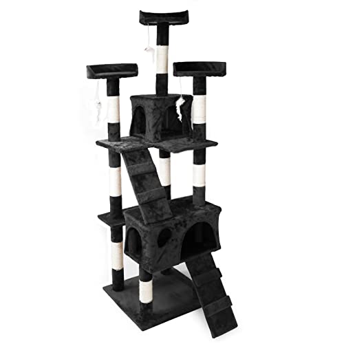 Árbol Rascador Para Gatos Color Negro 170 Cm Accesorios Mascotas Animales De Compañía Árbol Rascador Para Gatos Color Negro 170 Cm Accesorios Mascotas Animales De Compañía