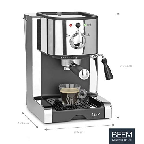 BEEM ESPRESSO PERFECT SIEBTRÄGERMASCHINE | 20 bar Druck, Crema-Perfektion & vielseitige Zubereitung mit Kapseln, Pads oder Pulver | Für Ihr Barista-Erlebnis in der eigenen Küche Zuhause