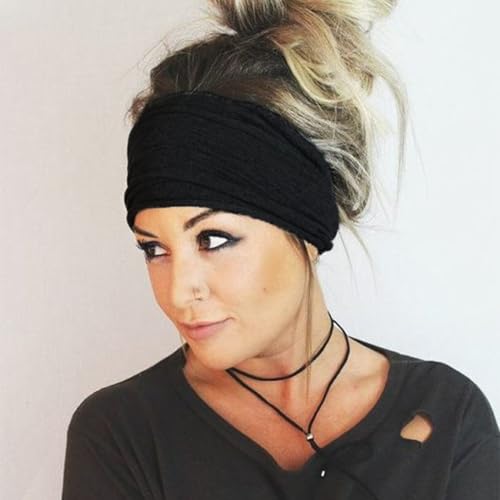 Image of DRESHOW 4 Pack Turban Headbands for Women Wide Vintage Head Wraps Knotted Cute Hair Band Accessories