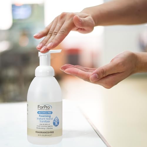 Image of ForPro Alcohol-Free Foaming Instant Hand Sanitizer, 20 Fl Oz (Pack of 6) - Moisturizing, Dye-Free Formula, Fragrance Free