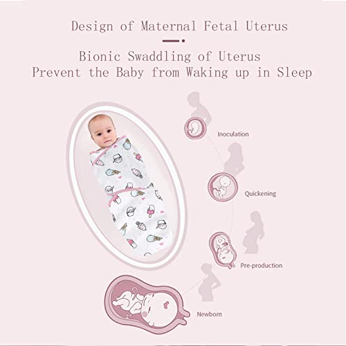 Image of insular Baby Swaddle Wrap, Swaddle Blanket for Newborn and Infant, Adjustable Swaddling Set for Boy and Girl, Soft Cotton Baby Sleep Sack 3 Pack, Ice Cream, Medium(3-6 Month)