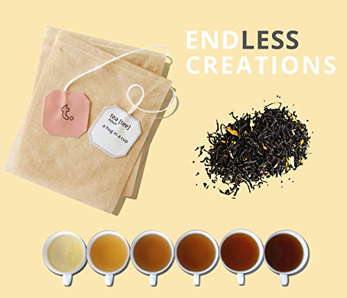 Tea Buddies Loose Tea Filter Bags, All Natural, Disposable Tea Infuser With Drawstring - Fill Your Own Empty Tea Bags, Single Cup Capacity [Bonus] - Free Recipes! #TOP1