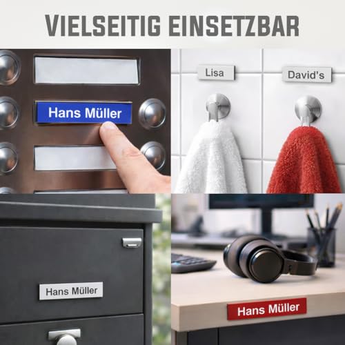 Meinearmbänder personalisierte Türschilder 2er Set – selbstklebend und wetterfest – Namensschilder für Klingel sowie Briefkasten mit Gravur… – Ansicht 3