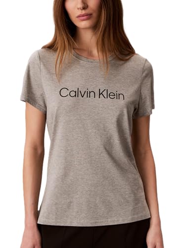 Calvin Klein Womens Performance Cotton Modal Logo Tee Grey Heather