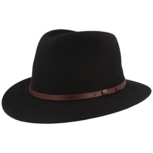 Chapeau de trekking imperméable pliable avec garniture en cuir durable