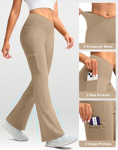 G Gradual Women's Fleece Lined Pants Water Resistant Thermal Flare Leggings - image 6