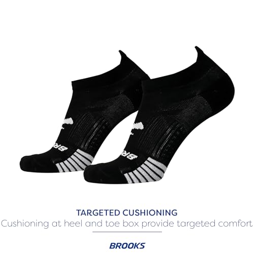 Brooks Ghost Lite No Show Socks, Running Socks with Arch Support, 2-Pack - Black - L - image 5