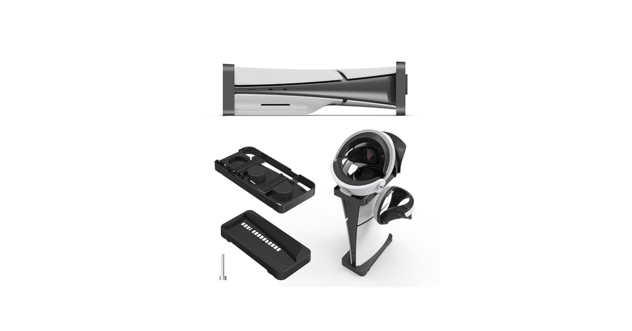 ONETECHI 2 in 1 Horizontal and Vertical Stand Fit & Compatible with PS5 Slim Console Only, Base Stand with Headset and Controller Hook Fit & Compatible with PLAYSTATIO 5 Slim Only-image-12