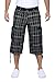 Produktbild X RAY Lange Cargo-Shorts für Herren, mit Gürtel, 45,7 cm Schrittlänge unterhalb des Knies, mehrere Taschen, 3/4-Caprihose (große und hohe Shorts für Herren), Schwarz kariert, 46