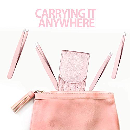 image for Amytor Tweezers Set 4-piece,Professional Stainless Steel Slant Tip and