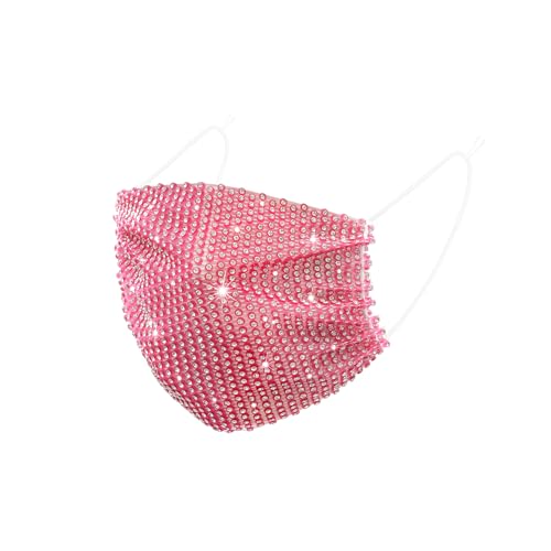 Image of Auriviz Sparkly Rhinestone Face Mask for Women Masquerade Glitter Bling Face Mask Christmas Party