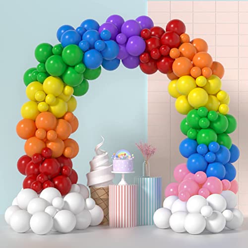 Image of CANREVEL 129pcs Rainbow Balloon Arch Kit 18 12 10 5 Inch, Colorful Balloons Assorted Colors for Baby Shower Encanto Birthday Wedding Anniversary Bridal Shower Party Decoration